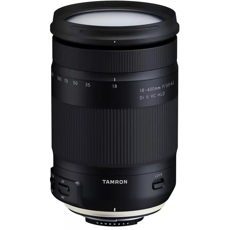 Tamron 18-400mm f/3.5-6.3 Di II VC HLD Lens for Nikon F, Bundle with Vanguard Vesta 203AGH Aluminum Tripod with GH-45 Pistol Grip Head, Cleaning Kit, Cleaning Cloth