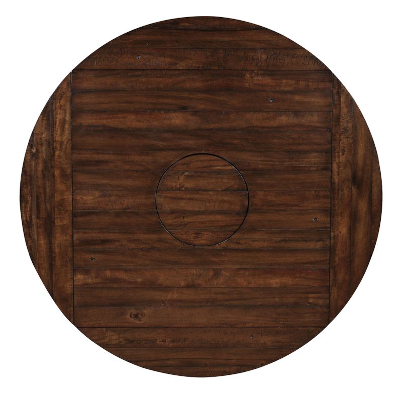 Furniture of America Grover Rustic Plank Style Brown Cherry Counter Height Table with Drop Leaf Lazy Susan - Brown Cherry