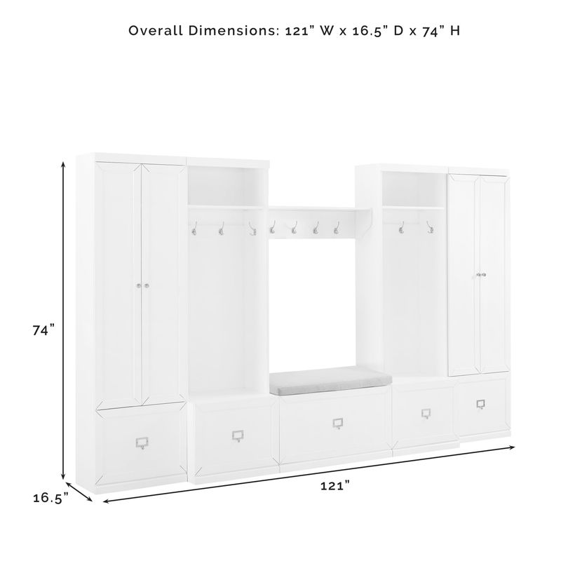 Harper 6Pc Entryway Set - 16.5"x121"x74" - Gray