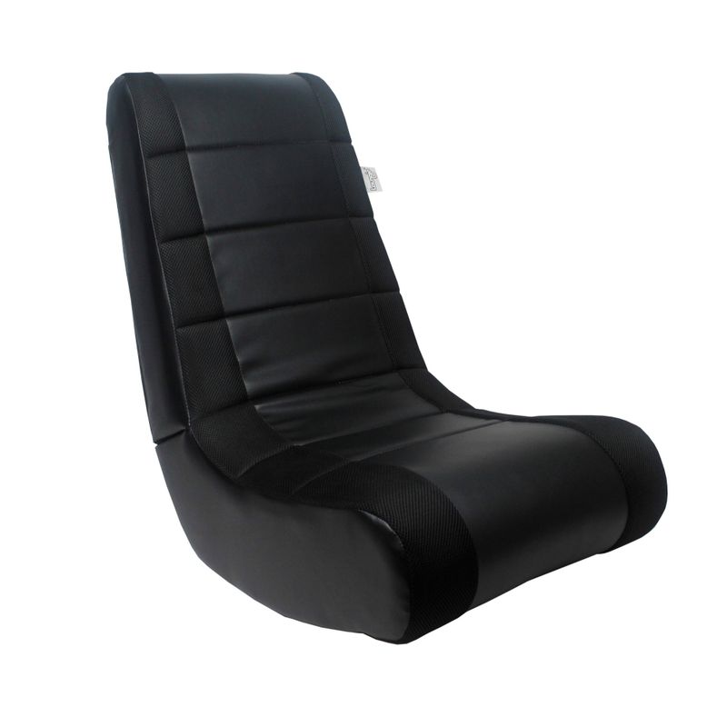 Loungie Rockme Video Gaming Rocker Chair For Kids, Teens, Adults - Black/silver