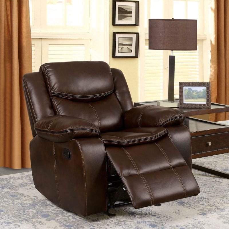 Leatherette Glider Recliner Chair - Black