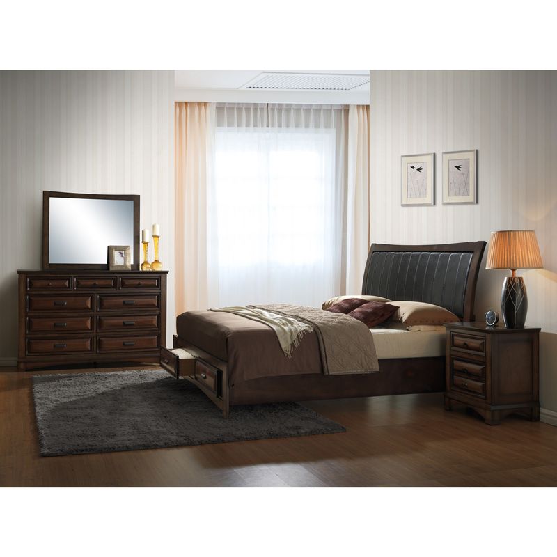 Roundhill Furniture Broval Light Espresso Wood 9-Drawer Dresser - Espresso - 6-drawer