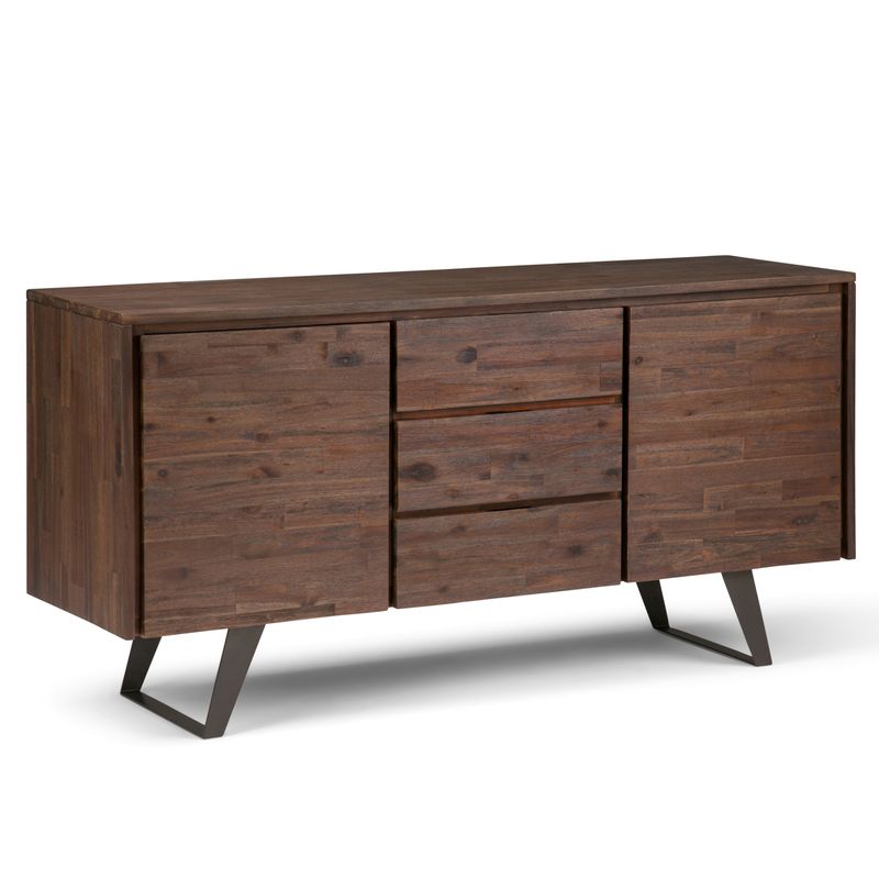 WYNDENHALL Mitchell SOLID ACACIA WOOD and Metal 60 inch Wide Rectangle Modern Industrial Sideboard Buffet - 60'' x 17'' x 30 -...