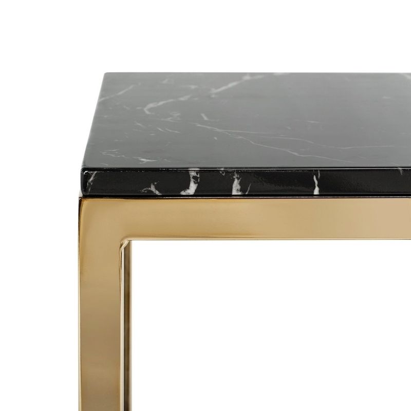 Safavieh Leah Black/ Brass Square Side Table
