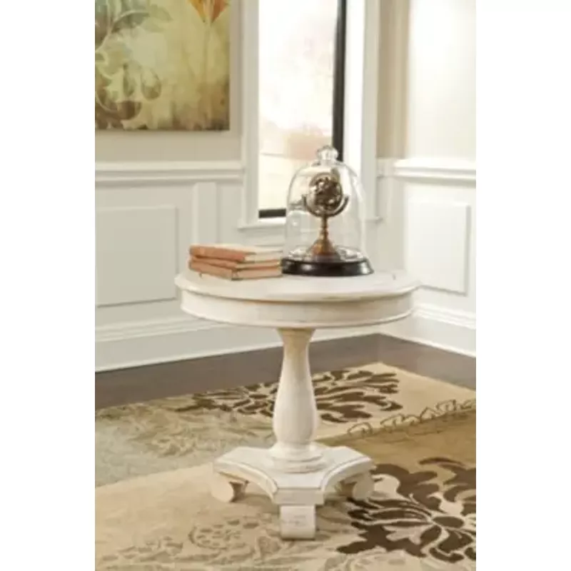 White Mirimyn Round Accent Table