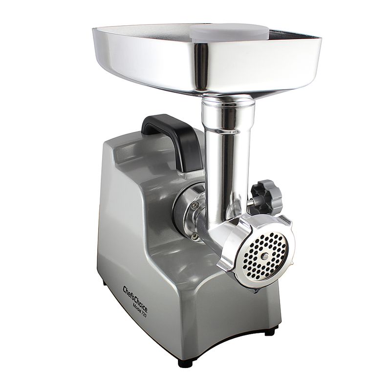 Angle Zoom. Chef'sChoice - 720 Professional Commercial Food/Meat Grinder with Three-Way Control Switch for Grinding Stuffing & Reverse - Sil