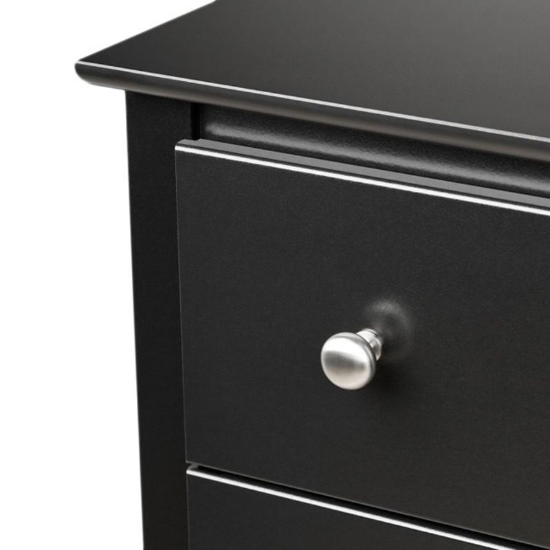Broadway Black 2-drawer and Open Cubby Nightstand