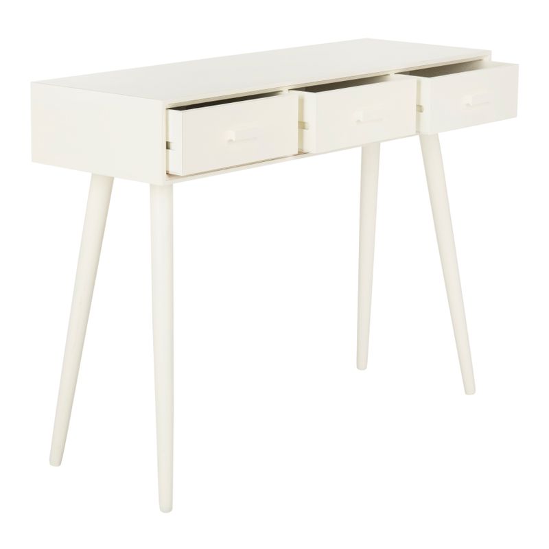 SAFAVIEH Albus Antique White 3-drawer Console Table - 41.8" x 14.3" x 32" - 41.8" x 14.3" x 32" - antique / white - MDF