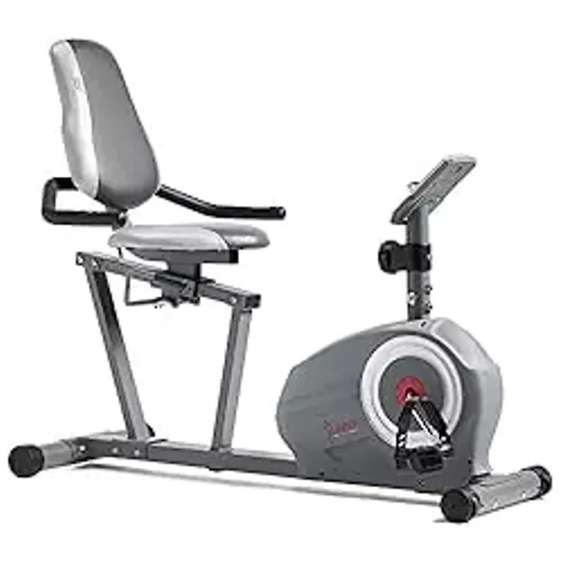 Sunny Health & Fitness Magnetic Recumbent Bike with Optional Exclusive SunnyFit® App Enhanced Bluetooth Connectivity