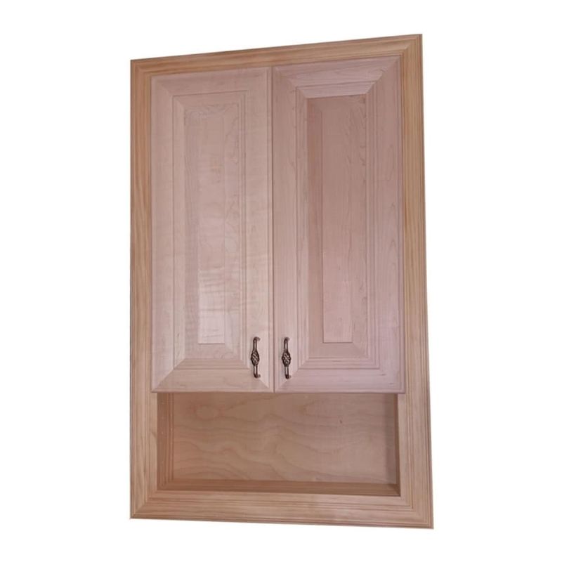 29" Brookside Recessed double door bath storage cabinet with open shelf-3.5d