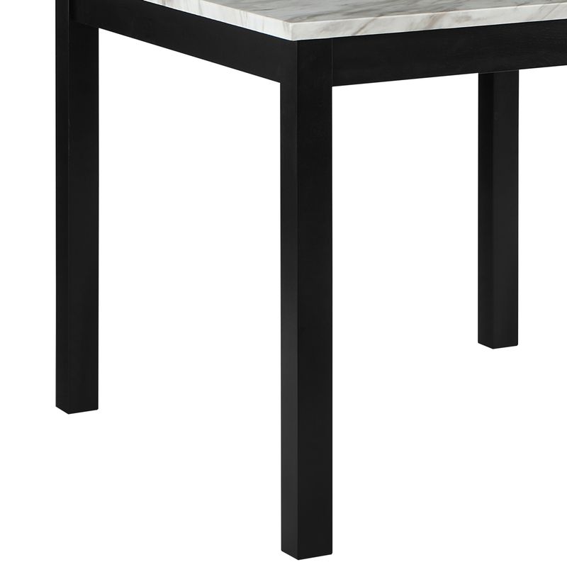 Furniture of America Zahara White Faux Marble Counter Height Table - Faux White Marble/Espresso