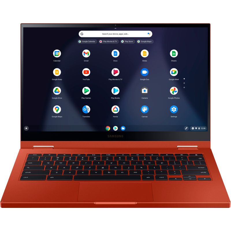 Front Zoom. Samsung - Galaxy Chromebook 2 - 13.3" QLED Touch-Screen - Intel® Core™ i3 - 8GB Memory - 128GB eMMC - Fiesta Red