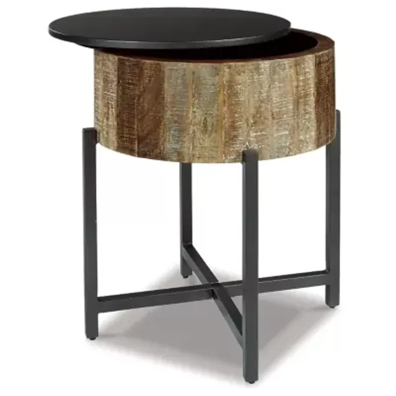 Gray/Brown Nashbryn Round End Table