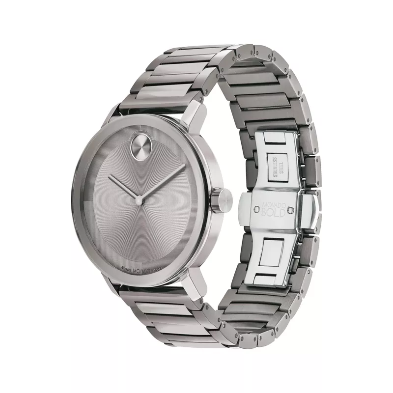 Movado - Men's Bold Evolution 2.0 Gray Ion-Plated Stainless Steel Watch Gray Dial