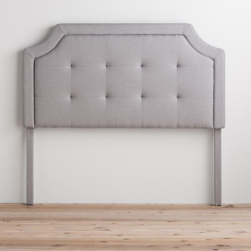 Brookside Liza Upholstered Curved and Scoop-Edge Headboards - Stone-Curved - Queen