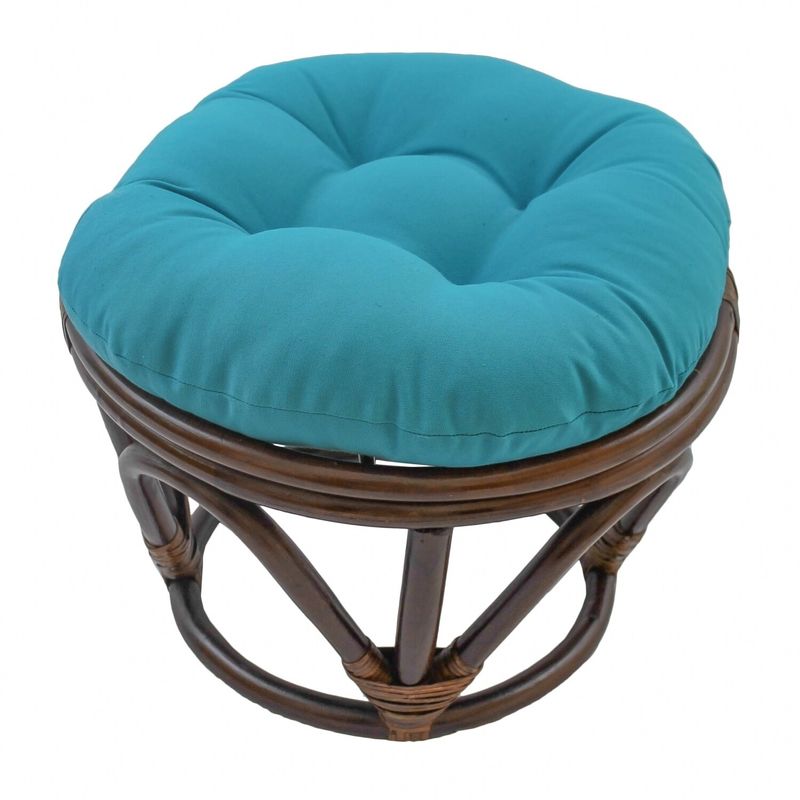 International Caravan Bali Papasan Footstool with Cushion - Royal Blue