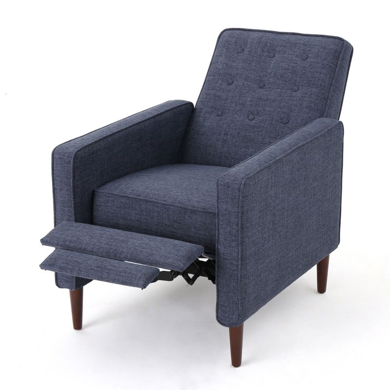Mervynn Mid-Century Modern Button Tufted Fabric Recliner by Christopher Knight Home - Muted Purple
