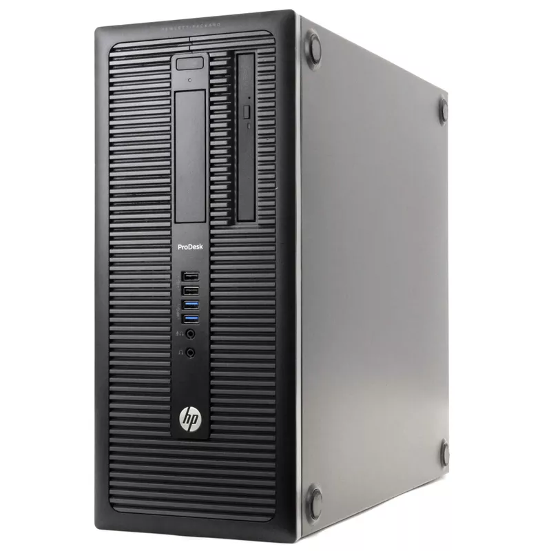 HP ProDesk 600G1 Tower Computer, 3.2 GHz Intel i5 Quad Core, 8GB DDR3 RAM, 250GB HDD, Windows 10 Home 64bit, 19in LCD (Refurbished)