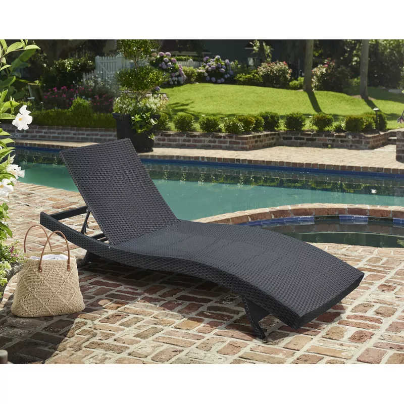 Cabana Outdoor Adjustable Wicker Chaise Lounge Chair