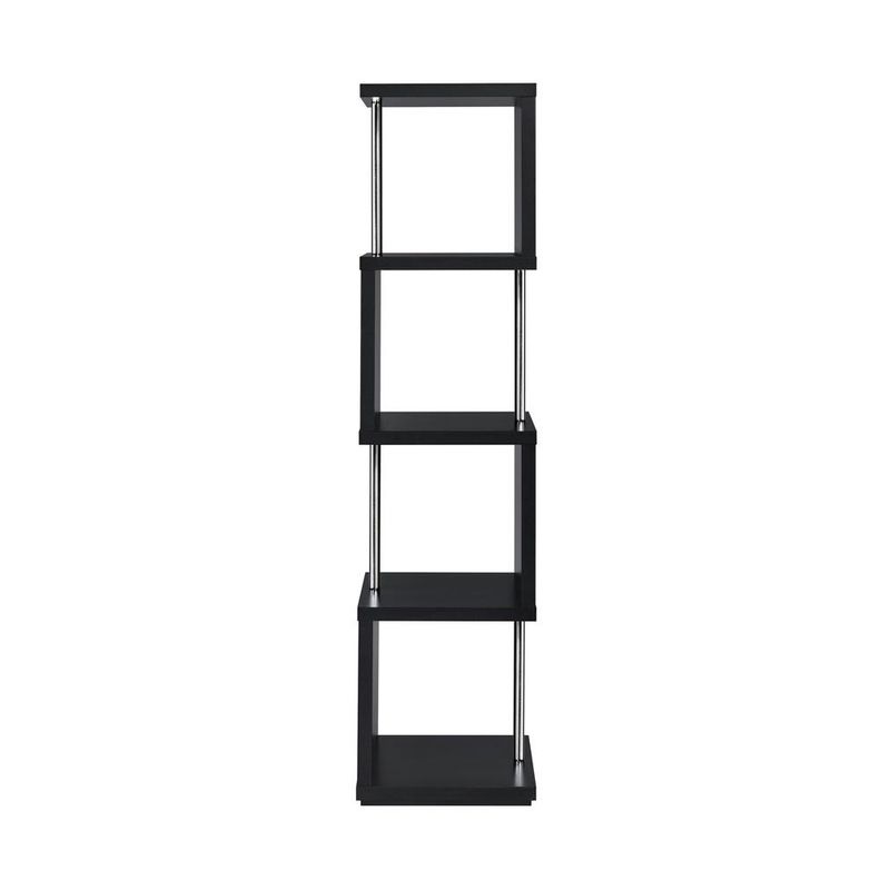 4-shelf Bookcase Black and Chrome
