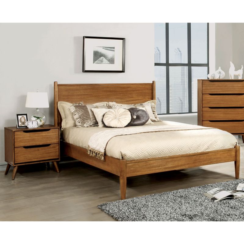 Furniture of America Fopp Mid-century Oak 2-piece Bedroom Set - California King