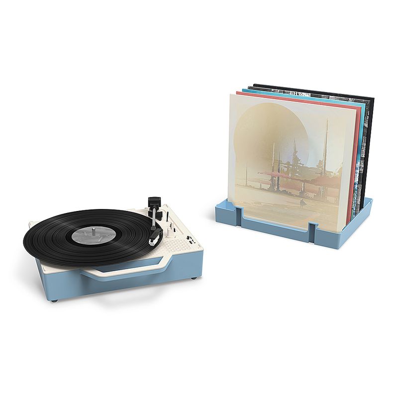 Alt View Zoom 13. Victrola - Re-Spin Sustainable Bluetooth Suitcase Record Player - Light Blue