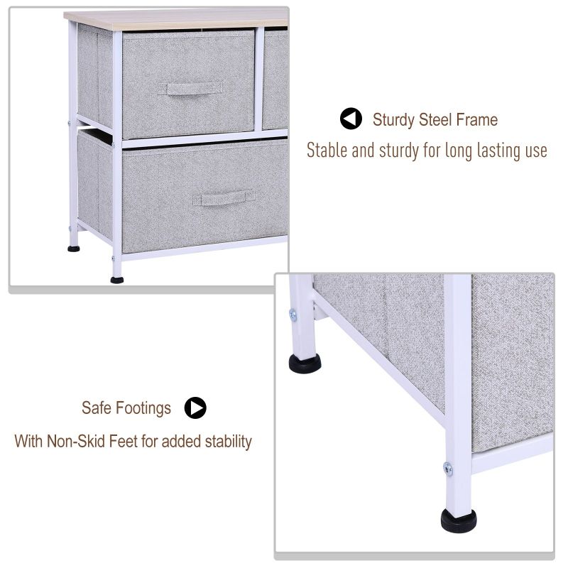 Porch & Den Dow Grey/ White 5-drawer Storage Cube Dresser with Fabric Bins