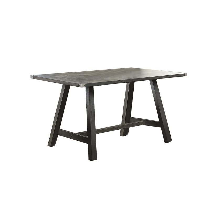Rubber Wood Dining Table in Dark Grey - Standard Height