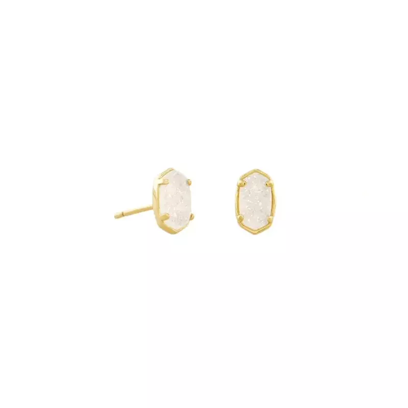 Kendra Scott Emilie Stud Earrings (Gold/Iridescent Drusy)