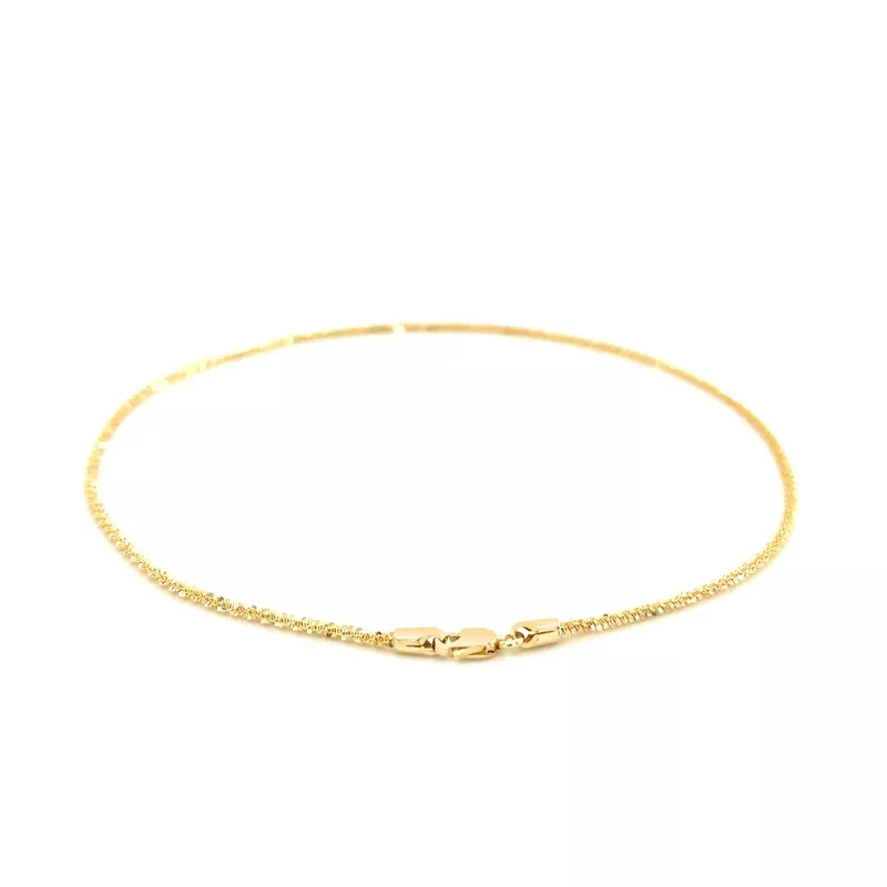 10k Yellow Gold Sparkle Anklet 1.5mm (10 Inch)