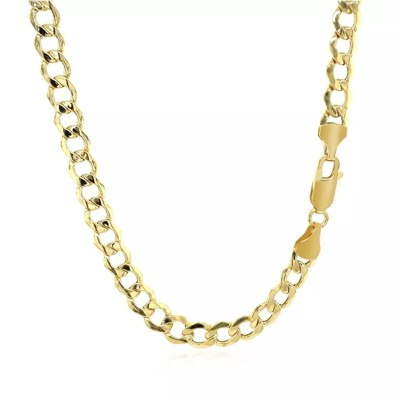 5.3mm 14k Yellow Gold Curb Chain (24 Inch)