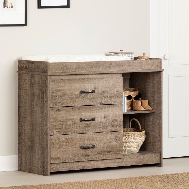 South Shore Tassio Changing Table - Gray Oak