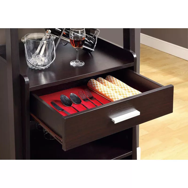 Home Bar/ Wine Rack/ Storage Cabinet/ Laminate/ Brown/ Contemporary/ Modern