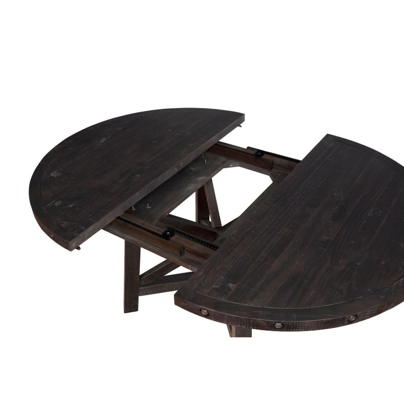 Industrial Solid Wood Round Extension Table