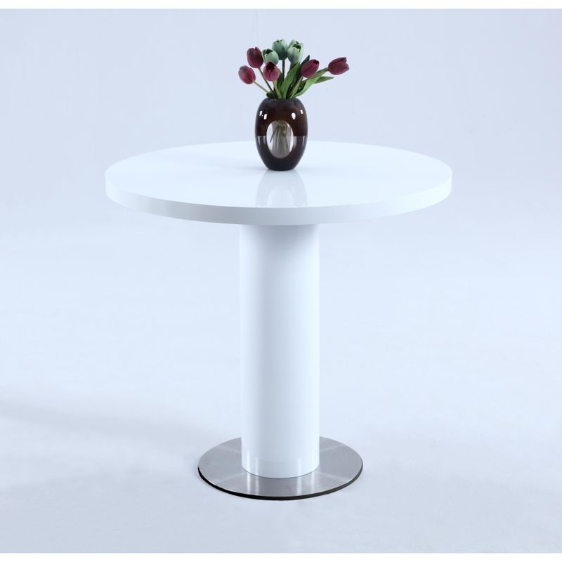 Somette Medea 39" Round Gloss White Counter Table - White