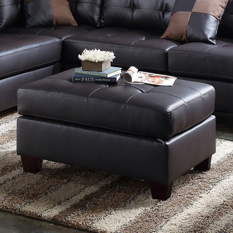 3 Piece Sectional Sofa with Ottoman - Chocolate