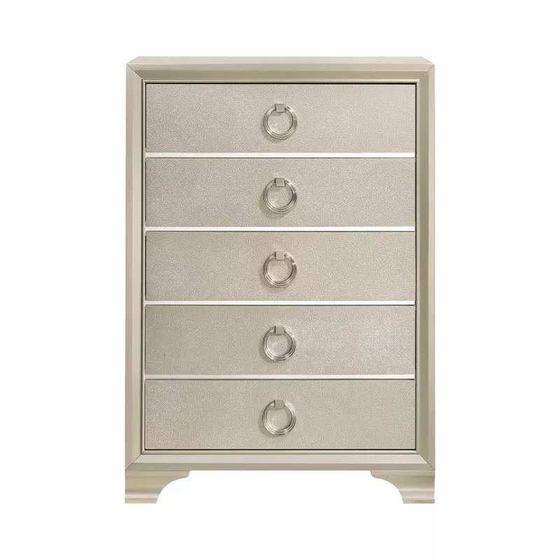 Salford 5-drawer Chest Metallic Sterling