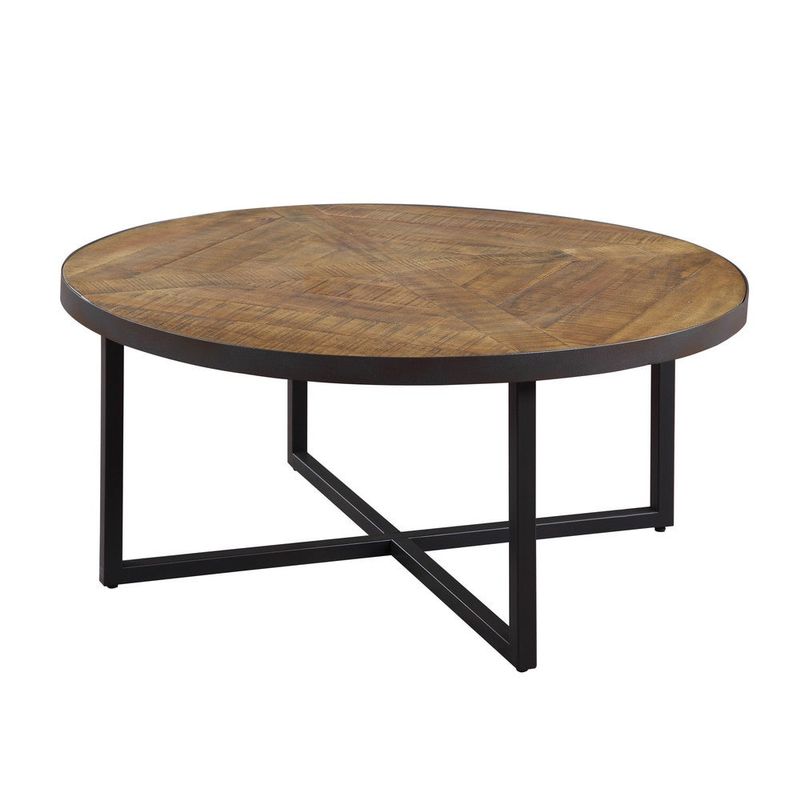 Rent to own Carbon Loft Antique Pine Round Coffee Table Brown