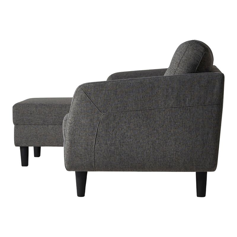 Aurelle Home Bakita Modern Chaise Sofa Sleeper - Charcoal Grey - Left Facing