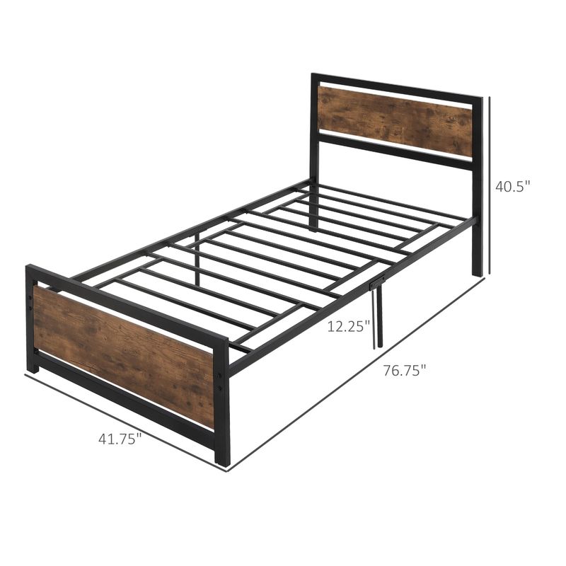 Rent to own Single Platform Bed Frame with Headboard & Footboard