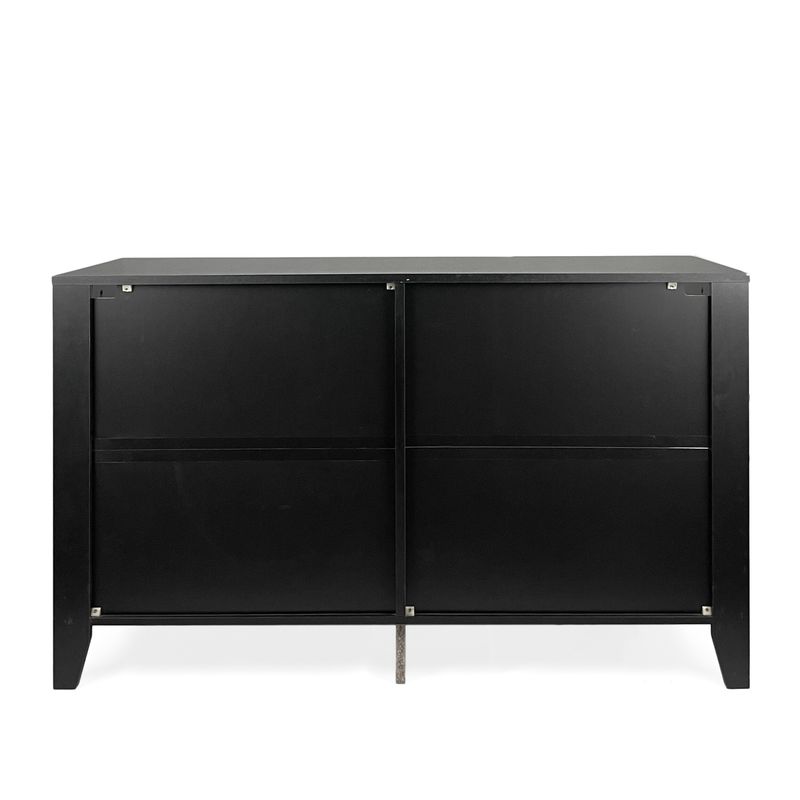 Foisy  Faux Wood 6 Drawer Double Dresser by Christopher Knight Home - Black