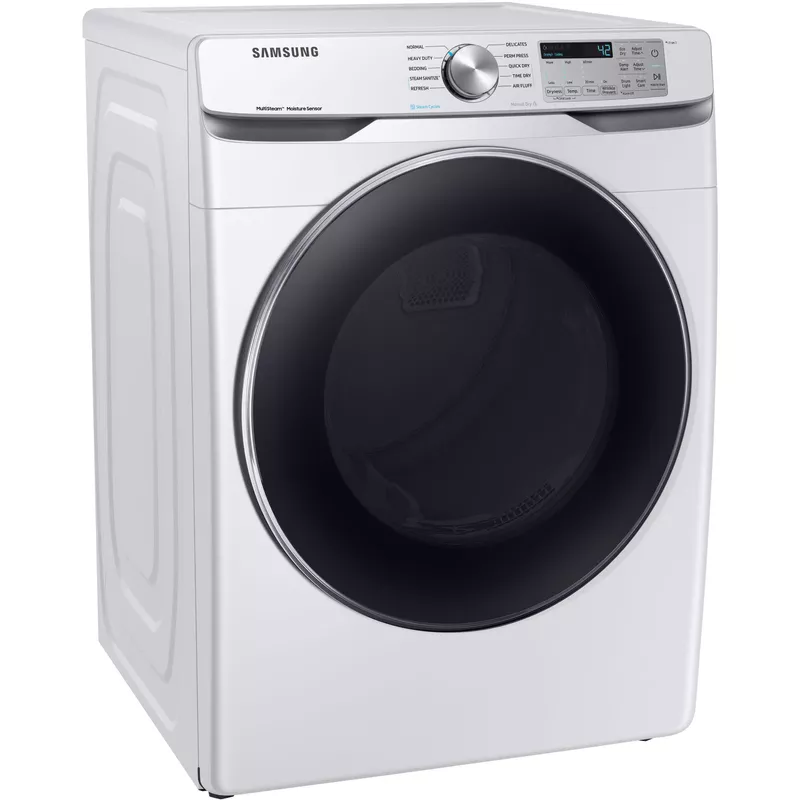 Samsung Front Load Electric Dryer with Steam Sanitize+ in White