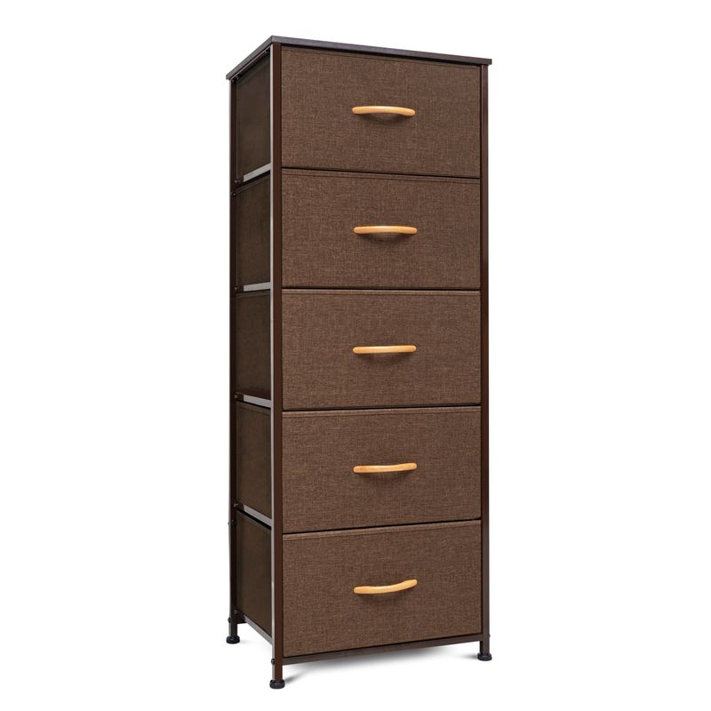 VredHom 5 Drawers Vertical Dresser Storage Tower - Black - 5-drawer