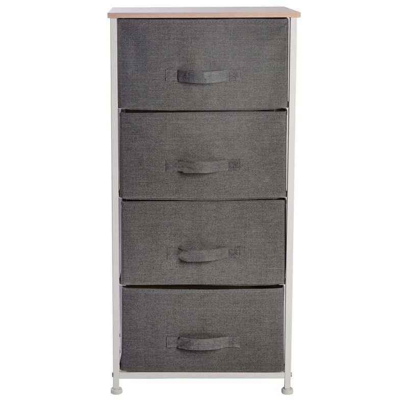 Simplify  4 Drawer Storage Chest in Beige - Grey - 4-drawer