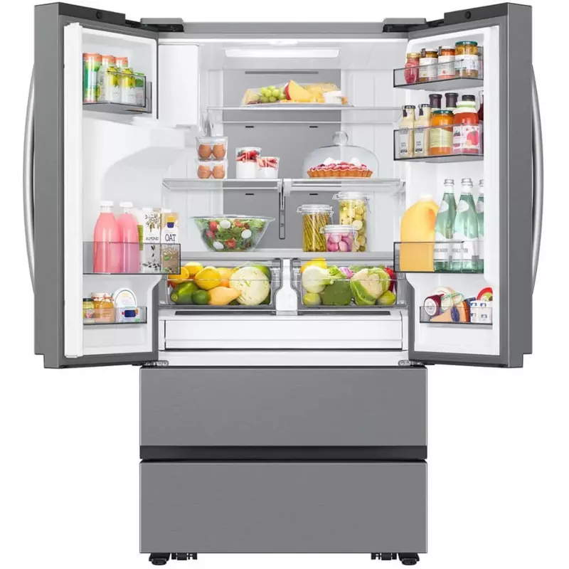 Samsung - 30 cu. ft. 4-Door French Door Smart Refrigerator with Four Types of Ice - Stainless Steel