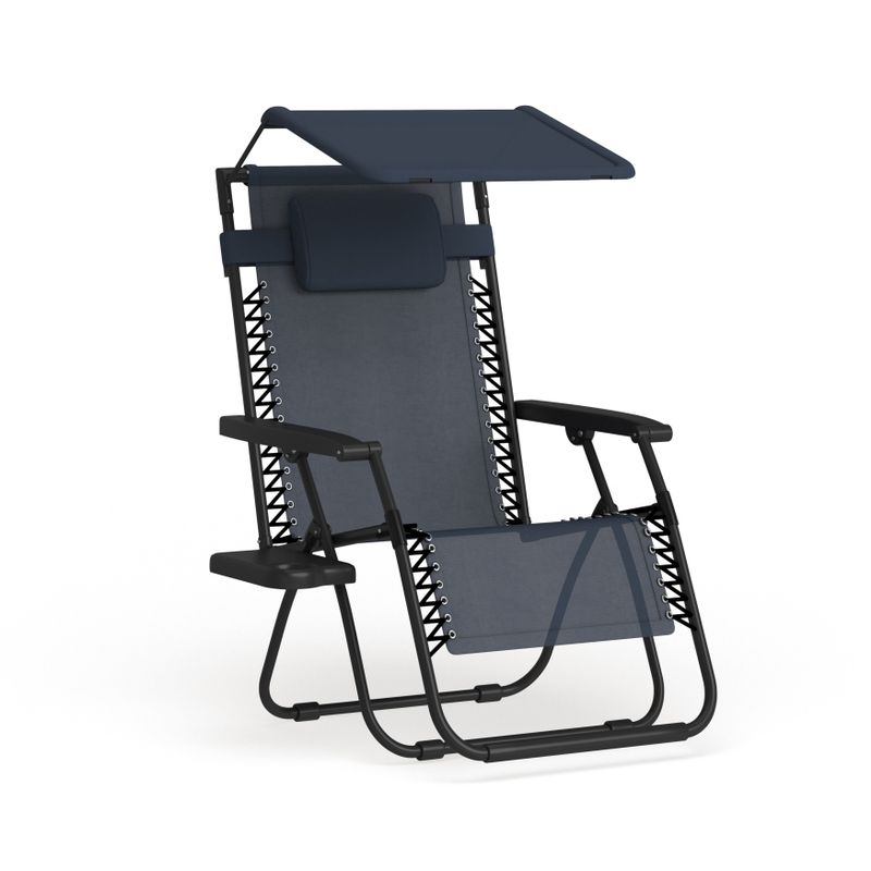 Garden City Oversized Zero Gravity Chair with Sunshade and Drink Tray by Havenside Home - Red