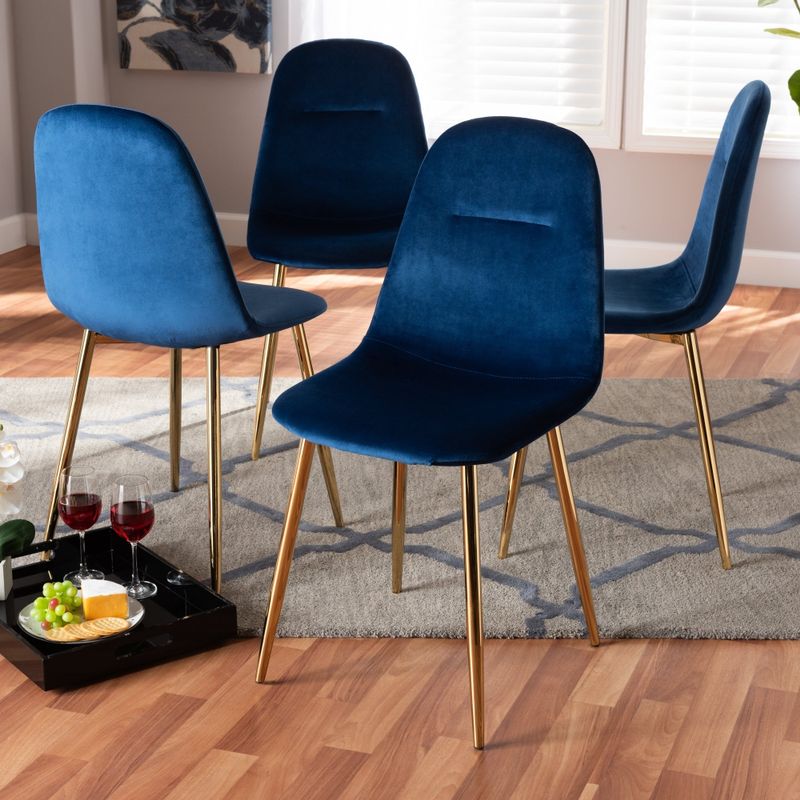 Carson Carrington Baengling Upholstered 4-piece Dining Chair Set - Navy Blue