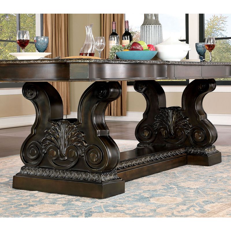 Furniture of America Abeni Traditional Walnut 112-inch Expandable Table - Walnut