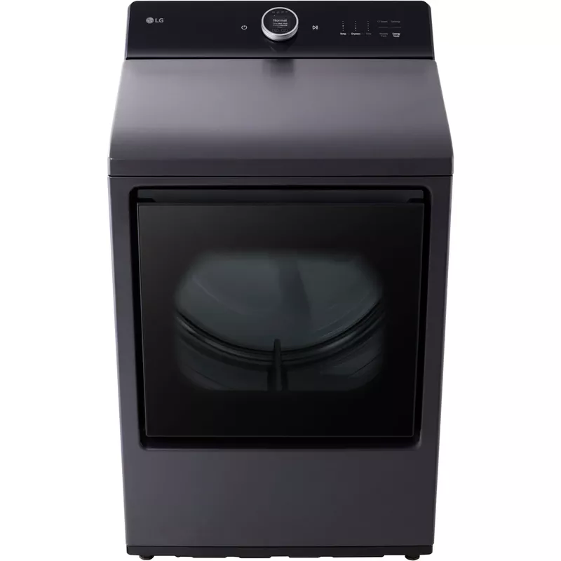 LG - 7.3 Cu. Ft. Smart Electric Dryer with Steam and EasyLoad Door - Matte Black