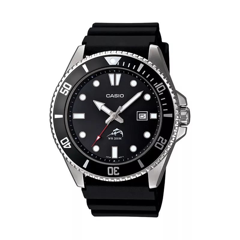 Casio - Analog Sports Dive Watch Black Resin Band